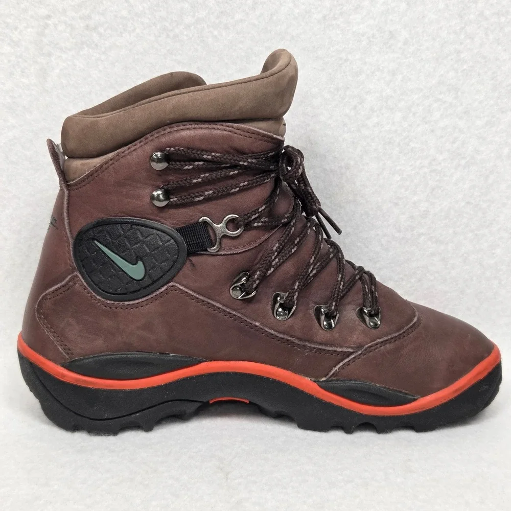 Vtg‎ Nike ACG Zoom Air Hiking Boots Mens 8.5 Brown Leather Vintage Rugged Y2K